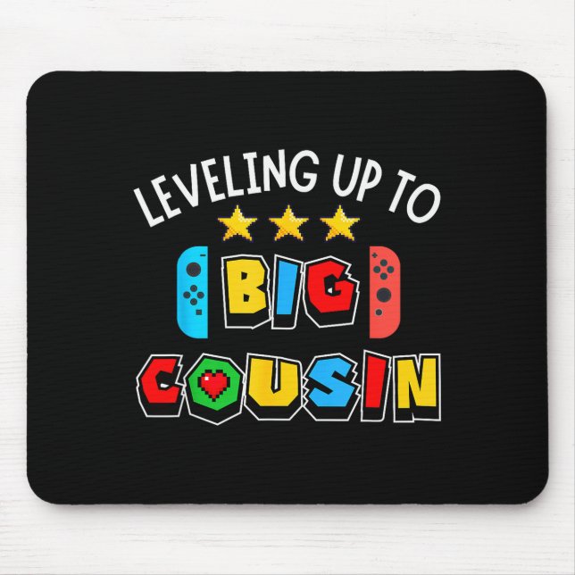 Leveling Up To Big Cousin Funny Gaming Video Game  Mousepad (Vorne)