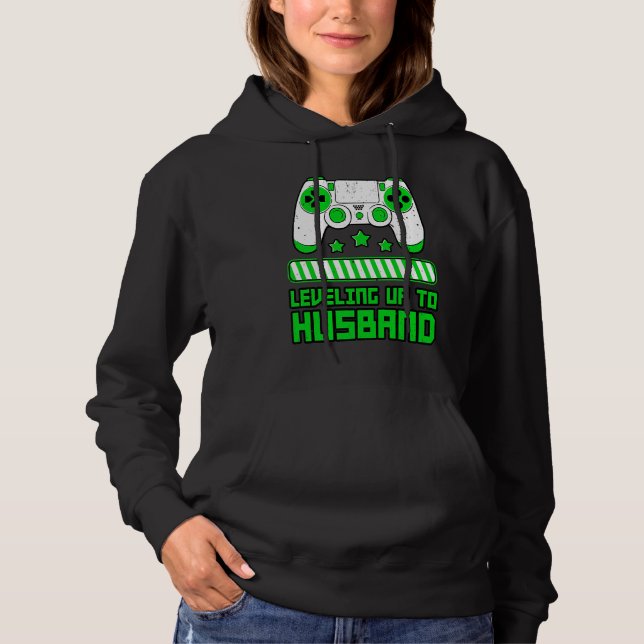 Leveling Up To Husband Gamer Boyfriend Game Contro Hoodie (Vorderseite)