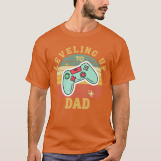 Leveling Upo Papa Lustiger Gaming Gamer Papa retro T-Shirt
