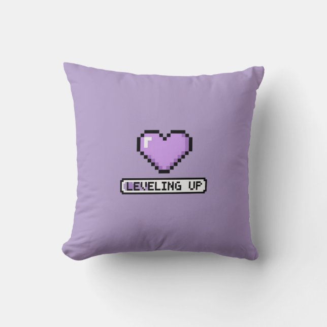 Levelup - Pastel Pixel Gamer Coussin fille (Recto)