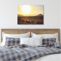 Lever de soleil sur le désert du Namib toile étiré