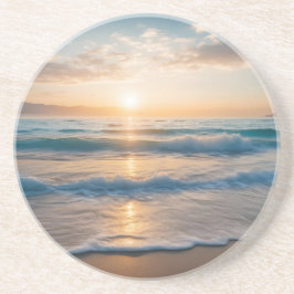 Lever de soleil sur le Dessous de verre de grès de