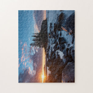 Lever de soleil sur le Puzzle du lac Supérieur