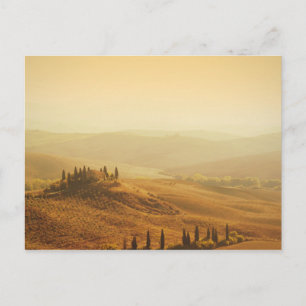 Lever de soleil sur un paysage en Toscane carte po