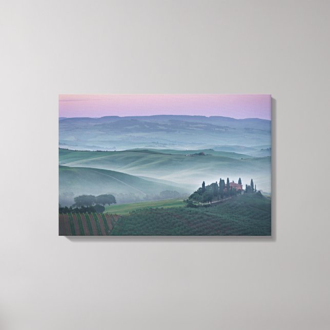 Lever de soleil sur une toile de paysage toscane (Recto)