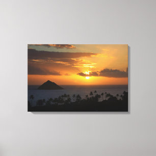 Lever de soleil tropical sur toile