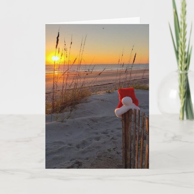 Lever du soleil à la carte de Noël de la plage Ame (Devant)