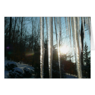 Lever du soleil à travers Icicles hiver Photograph