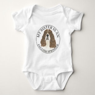 Lever & White English Springer Spaniel Big Sister Baby Strampler