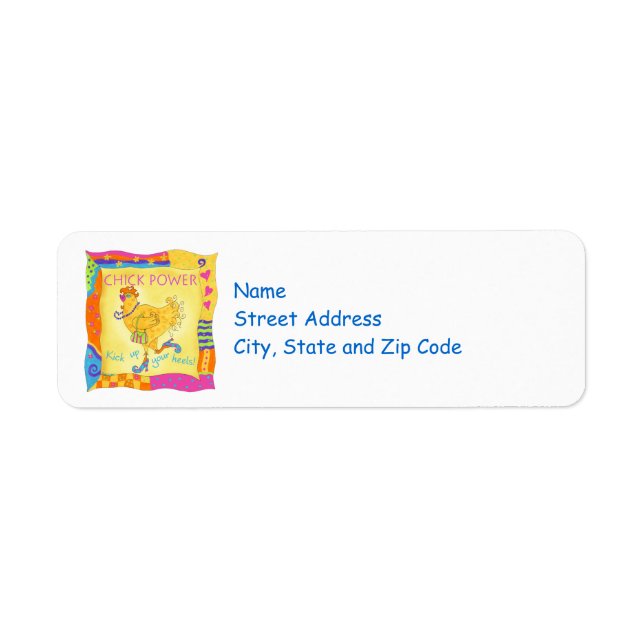 Levez vos talons Étiquette de adresse d'alimentati (Devant)