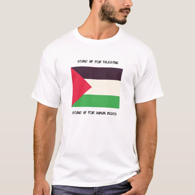 Levez-vous pour la Palestine - T-shirt de drapeau (Devant)