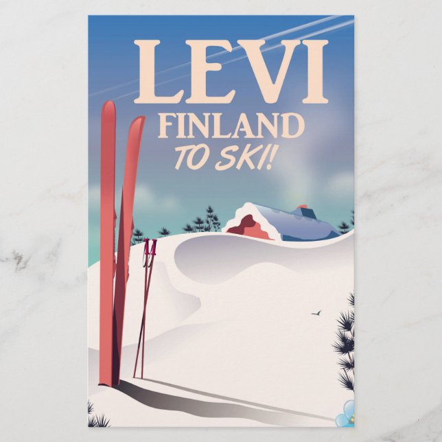 Levi, Finnland - Skiposter Briefpapier (Vorderseite)