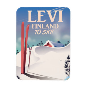 Levi, Finnland - Skiposter Magnet
