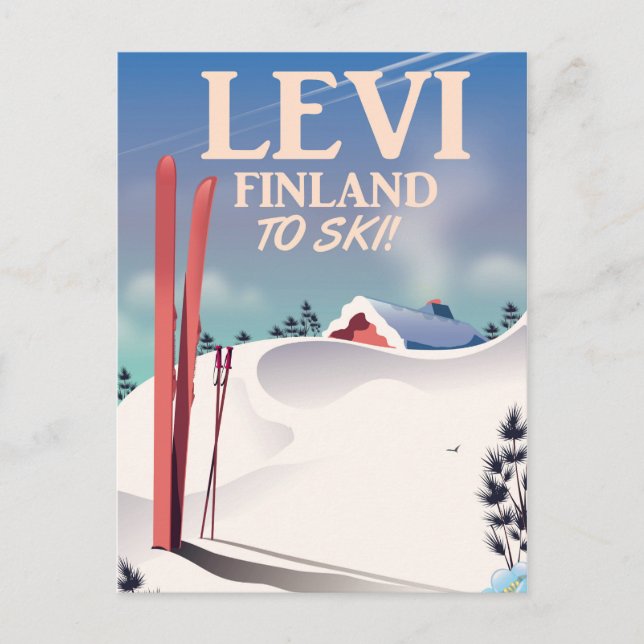 Levi, Finnland - Skiposter Postkarte (Vorderseite)