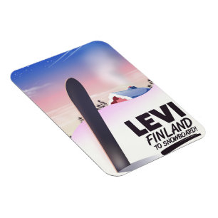 Levi Finnland Snowboarden Reiseplakat Magnet