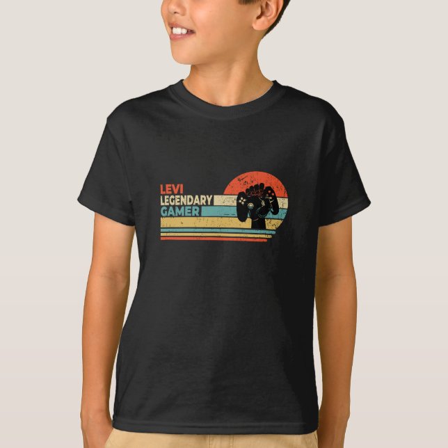 Levi Legendary Gamer Personalisiertes Geschenk T-Shirt (Vorderseite)