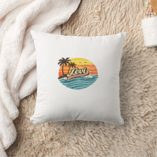 Levi Retro Sunset Name Design Kissen