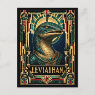 Leviathan, Art Deco Mythisch Postkarte