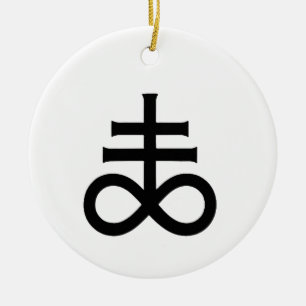 Leviathan-Kreuz Keramik Ornament