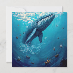 Leviathans Flug in die Freiheit – Surrealer Wal Ku Karte