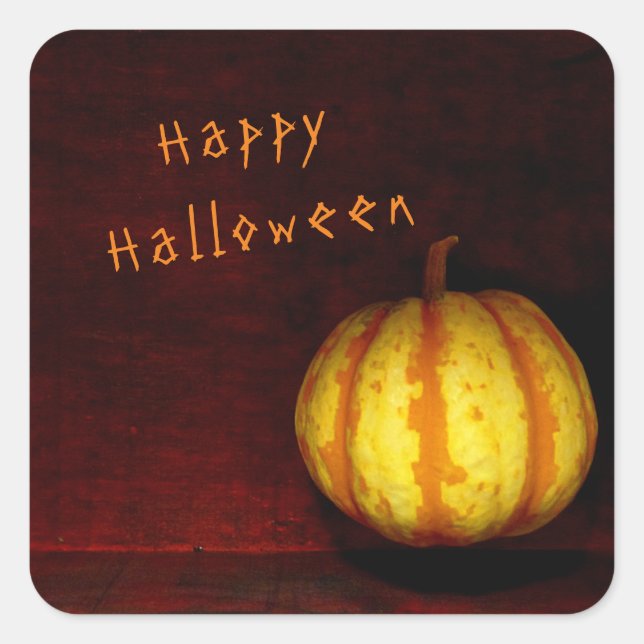 Levitate Pumpkin - Stillleben Quadratischer Aufkleber (Vorderseite)
