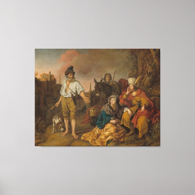 Levite und sein Konkubin in Gibeah, Altes Testamen Leinwanddruck (Vorderseite)
