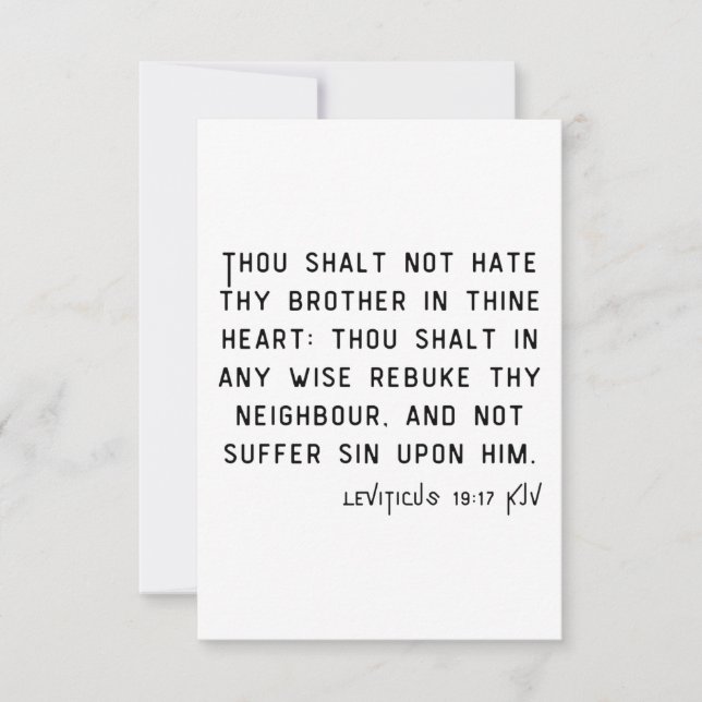 Leviticus 19:17 KJV Bibelschrift Gruß Karte (Vorderseite)