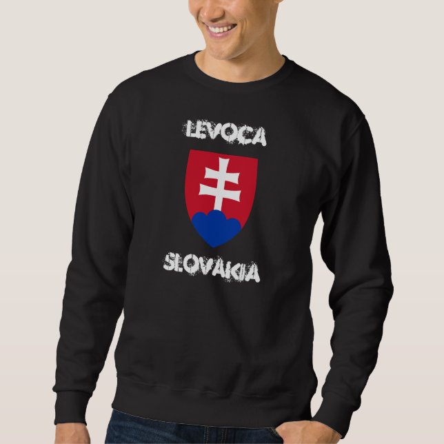 Levoca, Slowakei mit Wappen Sweatshirt (Vorderseite)