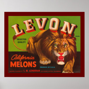 Levon California Melons Poster
