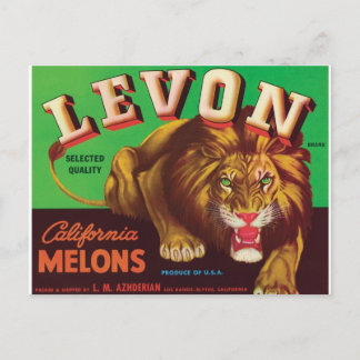 Levon Melons Tiger Los Banos Blythe California Art Postkarte
