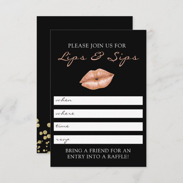 Lèvres et invitation de partie de Lipsense de Sips (Devant / Derrière)