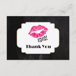 Lèvres Kissy Rose avec xoxo! Or sur Merci noir