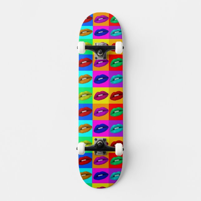 Lèvres, Lèvres, Lèvres Pop Art Skateboard (Recto)