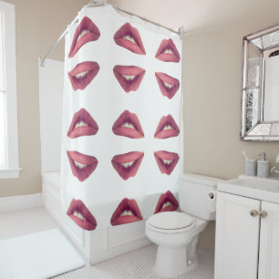 Lèvres, Lèvres Roses Douche Rideau