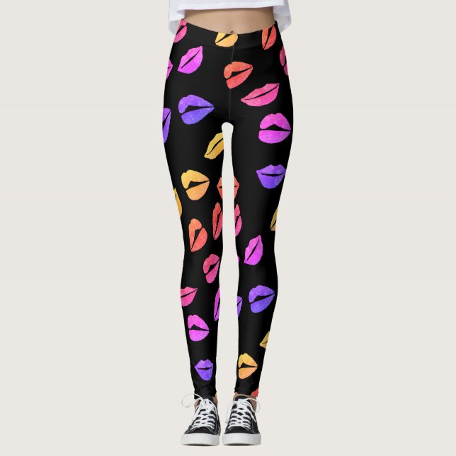 Lèvres roses Leggings (Devant)