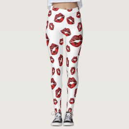 Lèvres rouges Baiser Motif Leggings