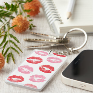 Lèvres rouges et roses, motif de lèvres, rouge à l