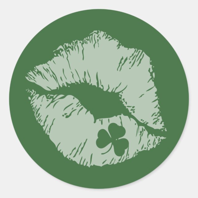 Lèvres shamrocks - Kiss Me Je suis Stickers Irland (Devant)