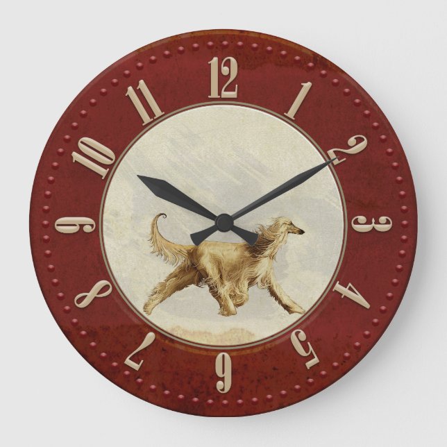 Lévriafghan aux allures große wanduhr (Vorderseite)