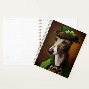 Lévrier en robe de la Saint-Patrick