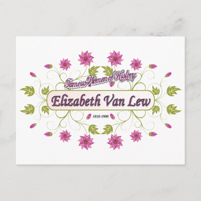 Lew ~ Elizabeth Van / Famous USA Women Postkarte (Vorderseite)