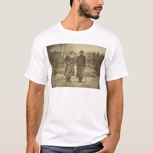 Lew Tolstoi und die Autor Maxime Gorky T-Shirt (Vorderseite)