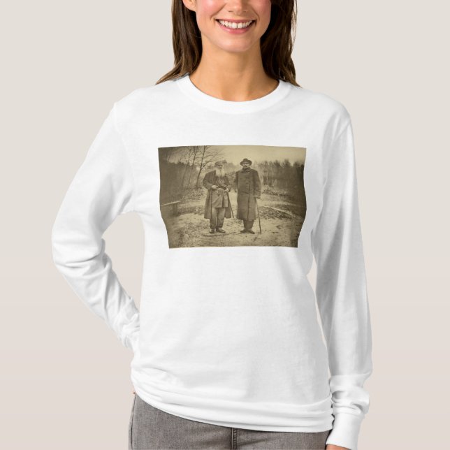 Lew Tolstoi und die Autor Maxime Gorky T-Shirt (Vorderseite)