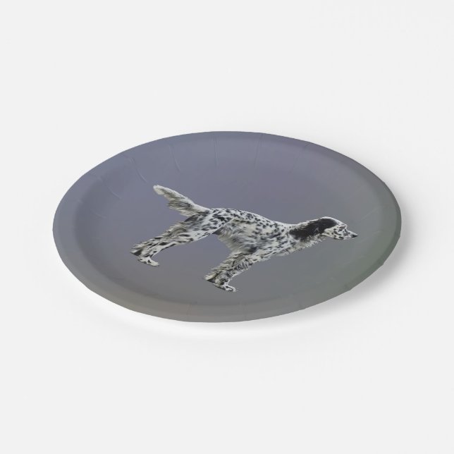 Lewellin Setter Pappteller (Schrägansicht)