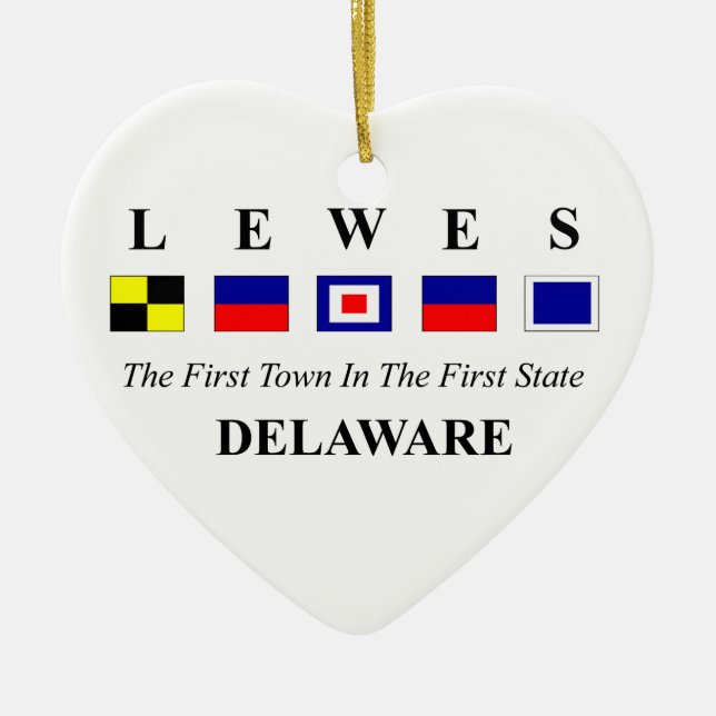 Lewes, De 2 - Seeflaggen-Rechtschreibung Keramikornament (Vorne)