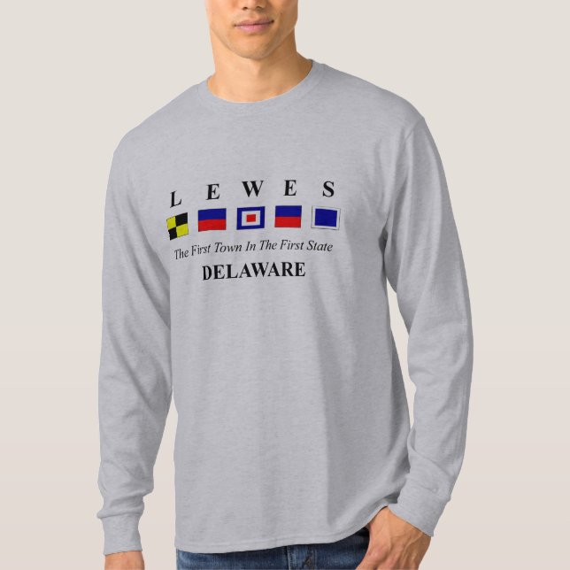 Lewes, De 2 - Seeflaggen-Rechtschreibung T-Shirt (Vorderseite)