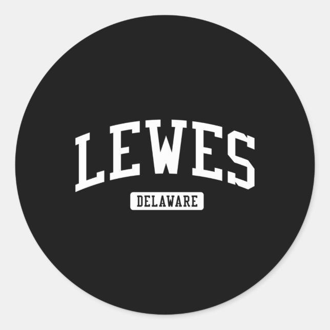 Lewes Delaware De Athletic Sports Runder Aufkleber (Vorderseite)