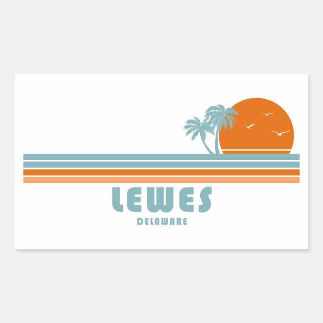 Lewes Delaware Sun Palm Rechteckiger Aufkleber (Vorderseite)