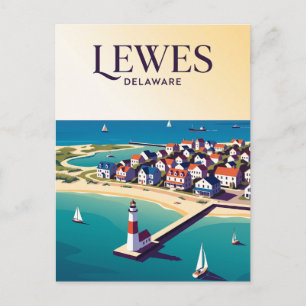 Lewes USA is likely referring to Lewes, Delaware.  Postkarte