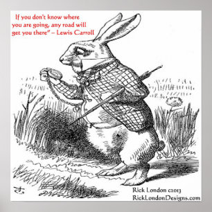 Lewis Carroll Grafik & Berühmter Ausspruch Poster